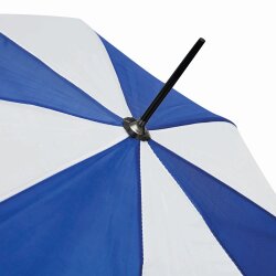 Stockschirm Herren Damen Stabil blau weiß Regenschirm Automatik mit Metallstock - Metallspeichen stabil maritimer Look Ø103 cm Spannweite 89 cm Länge leicht 0,35 kg