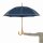 Stockschirm Automatik Regenschirm Ø103 cm Holzgriff Holz-Rundhakengriff Holztipse 89,5 cm Länge 60 cm Metallspeichen marineblau beige
