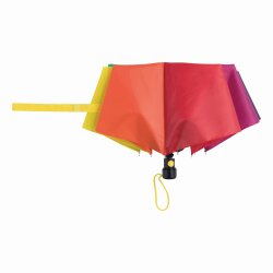 Taschenschirm Automatik Regenbogen Ø 96 cm nur 28 cm lang – kompakter Regenschirm für unterwegs & Büro