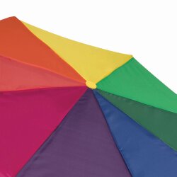 Taschenschirm Automatik Regenbogen Ø 96 cm nur 28 cm lang – kompakter Regenschirm für unterwegs & Büro