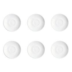 Espresso Tassen Set 6er mit Untertassen Weiß Dickwandig Espressotassen Höhe 7,1 cm - Füllmenge ca 80 ml