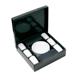 Espresso Tassenset Porzellan 6 x Tassen mit Unterteller Espressotasse 75ml weiß