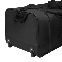 Reisetasche mit Rollen faltbar und als großer Trolley nutzbar, Sporttasche mit Leichtlauf Skaterrollen und Schultergurt, 81 cm schwarz