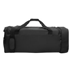 Reisetasche mit Rollen faltbar und als großer Trolley nutzbar, Sporttasche mit Leichtlauf Skaterrollen und Schultergurt, 81 cm schwarz