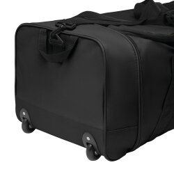 Reisetasche mit Rollen faltbar und als großer Trolley nutzbar, Sporttasche mit Leichtlauf Skaterrollen und Schultergurt, 81 cm schwarz