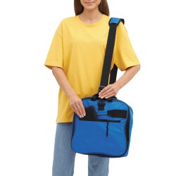 Faltbare Reisetasche 88L mit Rollen für Damen und Herren, großer Weekender als Trolley nutzbar, leichte und platzsparende Gepäcktasche in Blau