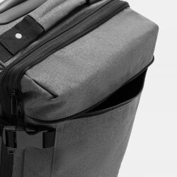 Trolley Reisetasche mit Rollen für Damen, erweiterbares Handgepäck mit Dehnfalte und Gleitschienen, Kabinentrolley 55 cm Grau