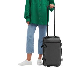 Trolley Reisetasche mit Rollen für Damen, erweiterbares Handgepäck mit Dehnfalte und Gleitschienen, Kabinentrolley 55 cm Grau