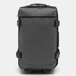 Trolley Reisetasche mit Rollen für Damen, erweiterbares Handgepäck mit Dehnfalte und Gleitschienen, Kabinentrolley 55 cm Grau