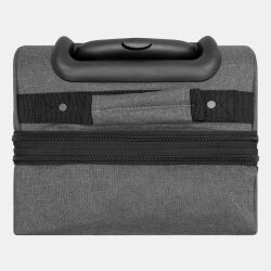 Trolley Reisetasche mit Rollen für Damen, erweiterbares Handgepäck mit Dehnfalte und Gleitschienen, Kabinentrolley 55 cm Grau