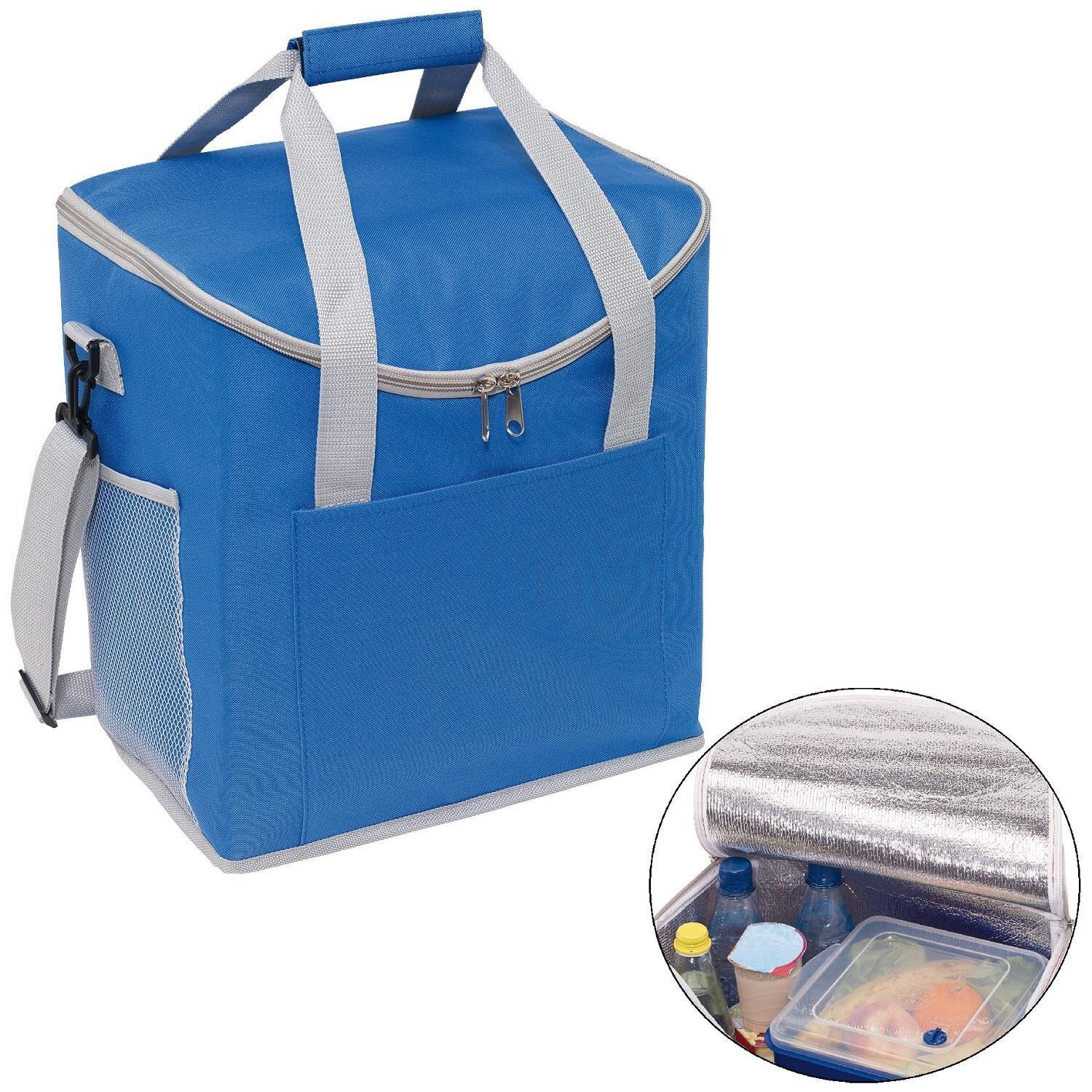 Obics Kühltasche faltbar Groß 30L Kühlbox Blau Thermotasche Cooler Bag –