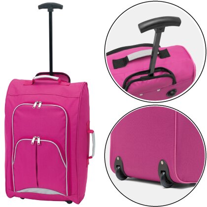 Handgepäck 55 x 30 x 20 cm Bordcase Vienna pink Trolley Stoff 35 Liter 1,4 kg