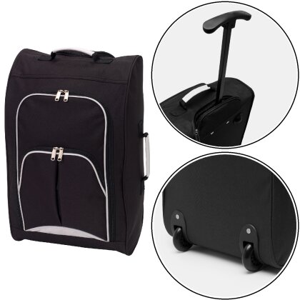 Handgepäck 55 x 30 x 20 cm Bordcase Vienna schwarz Trolley Stoff 35 Liter 1,4 kg