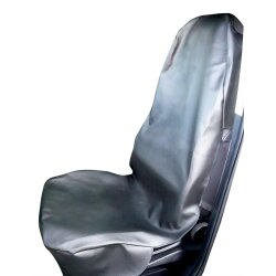 Schonbezug Autositz Vordersitz Universal XXL 210x75x60 mit starkem Gummizug Werkstatt Sitzschoner Kunstleder wasserabweisend schwarz Seitenairbag geeignet