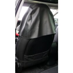Schonbezug Autositz Vordersitz Universal XXL 210x75x60 mit starkem Gummizug Werkstatt Sitzschoner Kunstleder wasserabweisend schwarz Seitenairbag geeignet