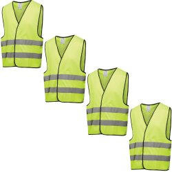 4x Warnweste Gelb – Ideal für Auto, Fahrrad...