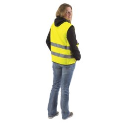 Warnwesten 4er Set gelb DIN EN ISO 20471 zertifiziert mit Tasche Sicherheitsweste