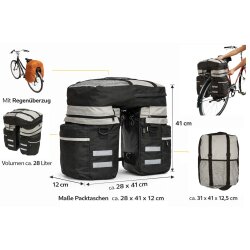 Gepäckträgertasche Fahrrad 3tlg und...