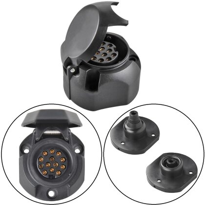 Anhänger Steckdose 13-polig 12V Kunststoffdose mit Gummidichtung PKW Anhängerkupplung