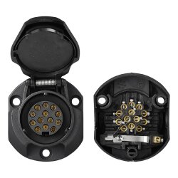 Anhänger Steckdose 13-polig 12V Kunststoffdose mit Gummidichtung PKW Anhängerkupplung