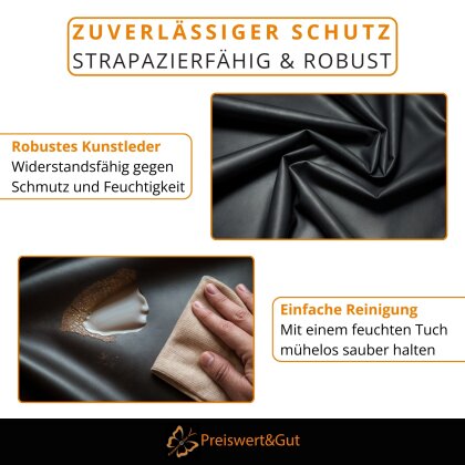 Autositzbezug vorne als Werkstattschoner 200×70×57cm – Autositzschoner mit starkem Gummizug – Sitzschoner Auto aus Kunstleder – wasserabweisend – Seitenairbag geeignet – Gr M - L