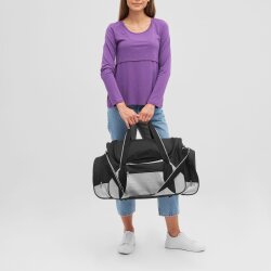 Sporttasche Damen Herren - Groß - 60x33x29 cm schwarz- grau 900 Gramm 51 Liter