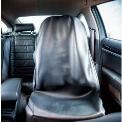 2x Autositzschoner Kunstleder Universal schwarz für Vordersitze 200x70x57 cm Sitzschoner Auto Werkstattschoner ölbeständig wasserabweisend L Seitenairbag frei