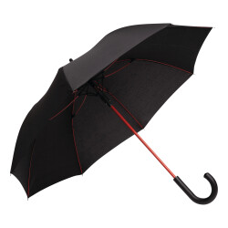 Stockschirm Automatik 103cm Damen, Herren schwarz- rot Öffnung per Knopfdruck