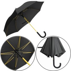 Stockschirm Automatik 103cm Damen, Herren Schwarz- Gelb...