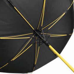 Stockschirm Automatik 103cm Damen, Herren Schwarz- Gelb Öffnung per Knopfdruck