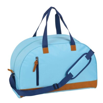 Sporttasche mit Reißverschluss Reisetasche plus Tragegriffe und Schultergurt NEU hellblau
