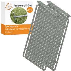 20x Spanngummi Spannleiter Set 23,5 cm grau Planenspanner...