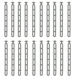 20x Spanngummi Spannleiter Set 23,5 cm grau Planenspanner mit Nietkopf Planen Befestigung Vorzeltleiter flexibel zum Abspannen geeignet für Zelte Faltwagen Vorzelt Camping Set