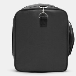 Reisetasche XL 58x28x33 cm Laser Plus schwarz mit Reißverschluss Hauptfach zwei Seitentaschen gepolsterten Tragegriffen verstellbarem Schultergurt 48 Liter Sport Reise Wochenendtasche