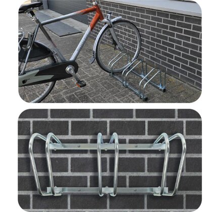 Fahrradständer Fahrradhalterung Wand + Boden Aufstellständer für 2/3/4 Fahrräder Fahrradständer 3 Fahrräder AS