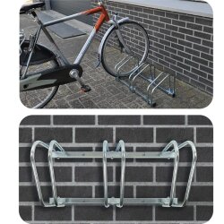 AS Fahrradständer Fahrradhalterung Wand + Boden Aufstellständer für 2/3/4 Fahrräder Fahrradständer 3 Fahrräder AS