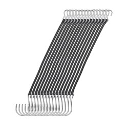 15x Sicherungshaken L 27cm – Robuste S-Haken mit Gummiseil Sicherungsketten | Haken für zuverlässigen Anhängerverschluss