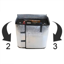 AS Batterientasche Auto für 32Ah-45Ah –  Autobatterie- Schutzhülle vor Frost, Nässe, Schmutz | Batteriebox mit Verschluss AS