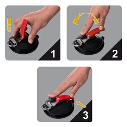 AS 1 x Stk Saugnapf Befestigung 115mm S Haken Glasheber Vakuumbefestigung Saugheber AS