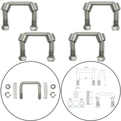 4x Bügelschrauben M12 U-Bügel 77x72 Rundstahlbügel Anhänger nachrüsten – Zugkraft 800daN nur mit Gegenplatte U-bügel