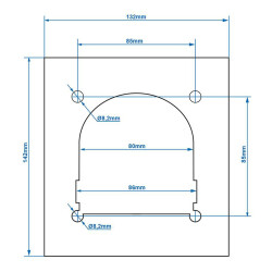 6x Zurr-Ring 132x142 Zurröse 800daN Zurrmulde Lochabstand 85x85 Einbauzurrmulde