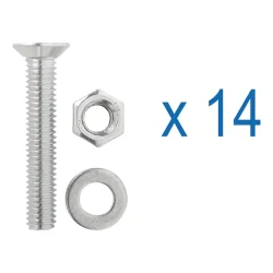 2x Airlineschienen 60cm mit 4x Fitting inkl 14x Schrauben 30 Grad F Max 8,31 kN