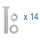 2x Airlineschienen 60cm mit 4x Fitting inkl 14x Schrauben 30 Grad F Max 8,31 kN