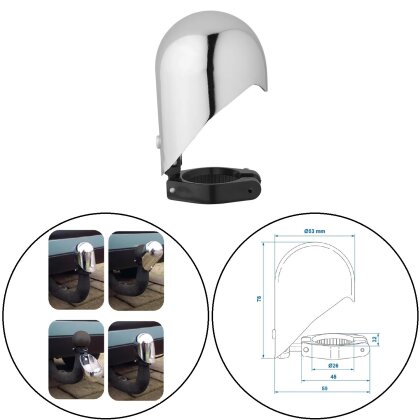 AS Anhängerschutzkappe Kugelkopf Metall PKW Schutzkappe klappbar Kappe Abdeckkappe AS