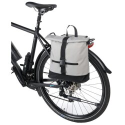 Fahrradtasche Gepäckträger einzeln grau schwarz Gepäckträgertasche Fahrrad Klein 34×14×38 cm 600D Polyester Fahrrad Gepäckträger Tasche Schultertasche abnehmbar Transporttasche Bike Bag