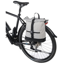 Fahrradtasche Gepäckträger einzeln grau schwarz Gepäckträgertasche Fahrrad Klein 34×14×38 cm 600D Polyester Fahrrad Gepäckträger Tasche Schultertasche abnehmbar Transporttasche Bike Bag