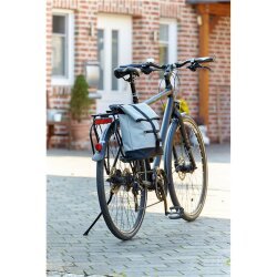Fahrradtasche Gepäckträger einzeln grau schwarz Gepäckträgertasche Fahrrad Klein 34×14×38 cm 600D Polyester Fahrrad Gepäckträger Tasche Schultertasche abnehmbar Transporttasche Bike Bag