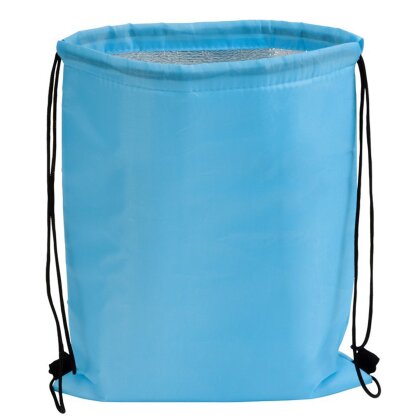 Kühltasche ca. 32 x 42 cm Einkaufstasche mit Tragekordeln Kühlrucksack hellblau
