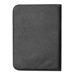 Schreibmappe A4 mit Reißverschluss – Konferenzmappe aus Kunstleder mit Einschubfach, Schreibblock, Taschenrechner, 34x26x3cm