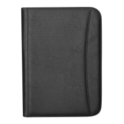 Schreibmappe A4 mit Reißverschluss – Konferenzmappe aus Kunstleder mit Einschubfach, Schreibblock, Taschenrechner, 34x26x3cm